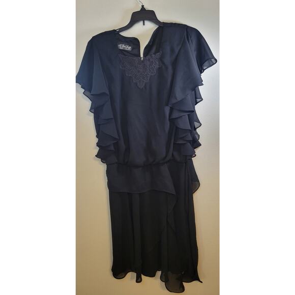 Vintage All that Jazzy Dress Womens Medium Black Layered Goth Witchy Whimscical - Picture 4 of 7